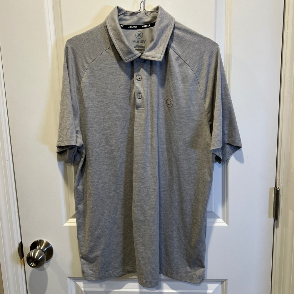 Hurley Mens Gray Performance Golf Polo Short Sleeve Pima‎ Cotton Blend M
